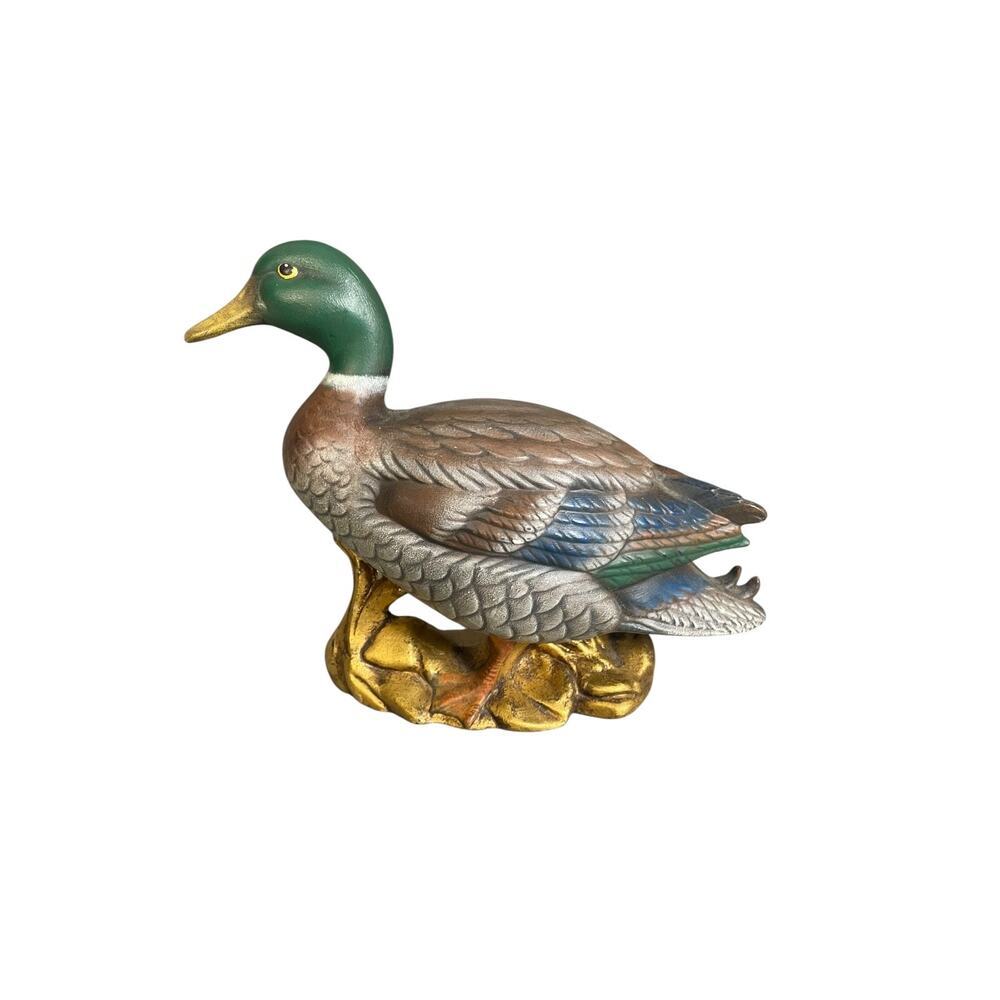 Vintage Hand Painted Ceramic Mallard Duck Figurine